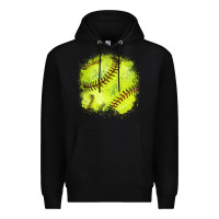 Black Softball background Premium Hoodie - HowdyJamesFarm