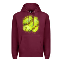 Burgundy Softball background Premium Hoodie - HowdyJamesFarm