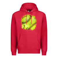 Cardinal Softball background Premium Hoodie - HowdyJamesFarm