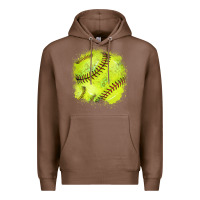 Chestnut Softball background Premium Hoodie - HowdyJamesFarm