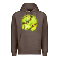 Coffee Softball background Premium Hoodie - HowdyJamesFarm
