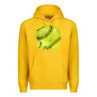 Lemon Softball background Premium Hoodie - HowdyJamesFarm