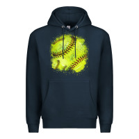 Navy Softball background Premium Hoodie - HowdyJamesFarm