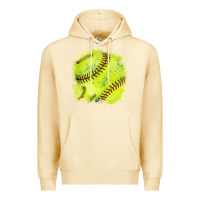 Pina Colada Softball background Premium Hoodie - HowdyJamesFarm