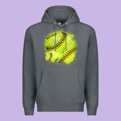 Softball Background Premium Hoodie Designed By Howdyjamesfarm