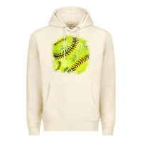 Sandshell Softball background Premium Hoodie - HowdyJamesFarm