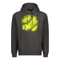 Smoke Softball background Premium Hoodie - HowdyJamesFarm