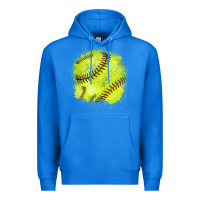 True Royal Softball background Premium Hoodie - HowdyJamesFarm