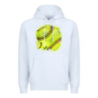 White Softball background Premium Hoodie - HowdyJamesFarm