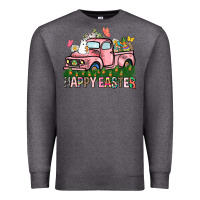 Charcoal Heather Happy Easter Day truck Premium Sweatshirt - HowdyJamesFarm