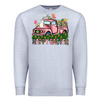 Heather Grey Happy Easter Day truck Premium Sweatshirt - HowdyJamesFarm