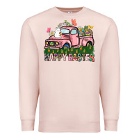 Pale Pink Happy Easter Day truck Premium Sweatshirt - HowdyJamesFarm