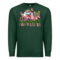 Sports Green Happy Easter Day truck Premium Sweatshirt - HowdyJamesFarm