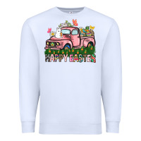 White Happy Easter Day truck Premium Sweatshirt - HowdyJamesFarm