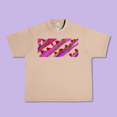 Leopar And Cowhide With Heart Candies Urban Heavy Tee Designed By Adodesignshop