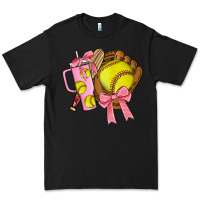 Black softball coquette bow Premium Tee - JahusDesignShop