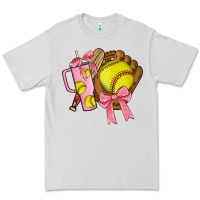 Dove Grey softball coquette bow Premium Tee - JahusDesignShop