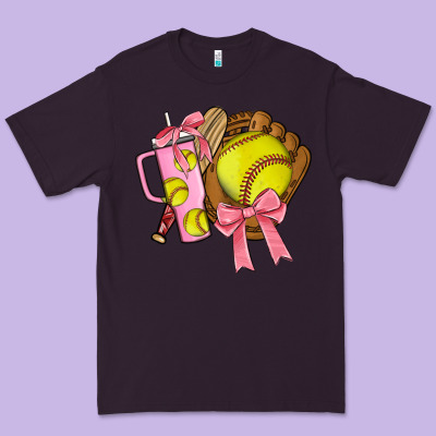 Softball Coquette Bow Premium Tee Designed By Jahusdesignshop