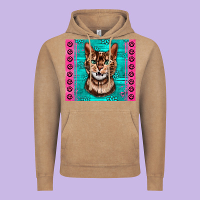 Western Bengal Cat Vintage Hoodie Designed By Lillyallendesigns