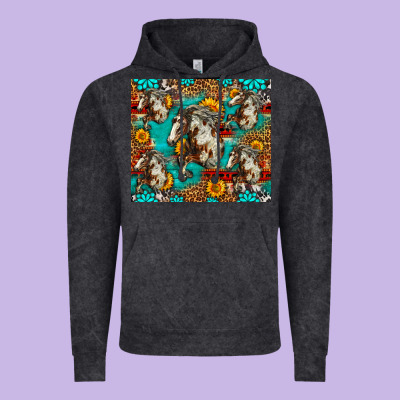 Mustang Horse Western Vintage Hoodie Designed By Lillyallendesigns