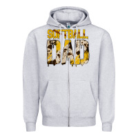 Heather Grey Softball Dad Zipper Hoodie - Bettercallsaul