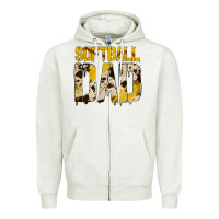 Oatmeal Heather Softball Dad Zipper Hoodie - Bettercallsaul