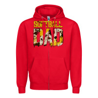 Red Softball Dad Zipper Hoodie - Bettercallsaul