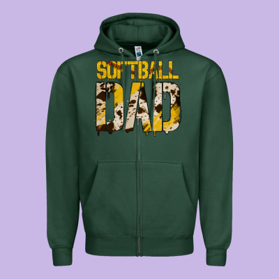 Softball Dad Zipper Hoodie Designed By Bettercallsaul