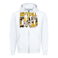 White Softball Dad Zipper Hoodie - Bettercallsaul