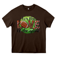 Chocolate Brown for the love of the game football Heavy Core Tee - BarkalooDesign