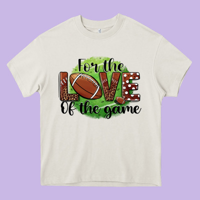For The Love Of The Game Football Heavy Core Tee Designed By Barkaloodesign
