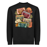Black country cassette tapes Heavyweight Sweatshirt - MaliasSmallBusiness