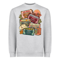 Heather Grey country cassette tapes Heavyweight Sweatshirt - MaliasSmallBusiness