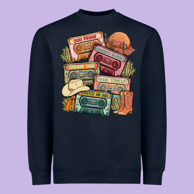 Country Cassette Tapes Heavyweight Sweatshirt Designed By Maliassmallbusiness
