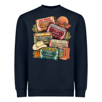 Navy country cassette tapes Heavyweight Sweatshirt - MaliasSmallBusiness