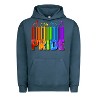 Pigment Midnight Navy Pride Barcode Urban Hoodie - FaDigitalArtStudio