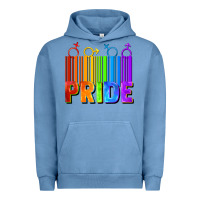 Pigment Pebble Blue Pride Barcode Urban Hoodie - FaDigitalArtStudio