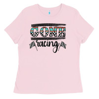 Bubblegum Pink goneracing Ladies Tee - CowhideDigitalArt