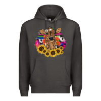 Smoke Baby Cow flower Premium Hoodie - HowdyJamesFarm
