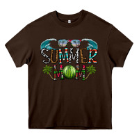 Chocolate Brown summer mom Heavy Core Tee - CowhideDigitalArt