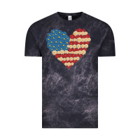 Cloud Black american heart flag Vintage Tee - MaliasSmallBusiness