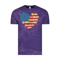 Cloud Purple american heart flag Vintage Tee - MaliasSmallBusiness