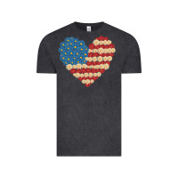 Vintage Black american heart flag Vintage Tee - MaliasSmallBusiness