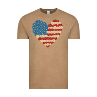 Vintage Coffee american heart flag Vintage Tee - MaliasSmallBusiness