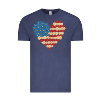 Vintage Denim american heart flag Vintage Tee - MaliasSmallBusiness