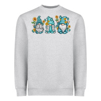 Heather Grey sunflower gnomes Heavyweight Sweatshirt - MaliasSmallBusiness