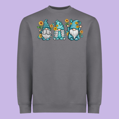 Sunflower Gnomes Heavyweight Sweatshirt Designed By Maliassmallbusiness