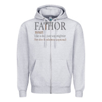Heather Grey Fa-Thor Like Dad Just Way Mightier Zipper Hoodie - Bettercallsaul