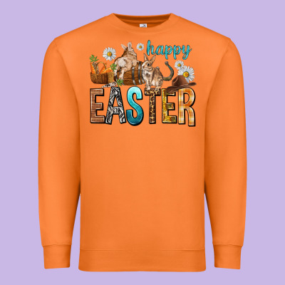 Happy Easter With Cowboy Easter Day Premium Sweatshirt Designed By Howdyjamesfarm