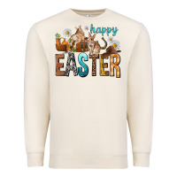 Sandshell Happy Easter with Cowboy Easter Day Premium Sweatshirt - HowdyJamesFarm